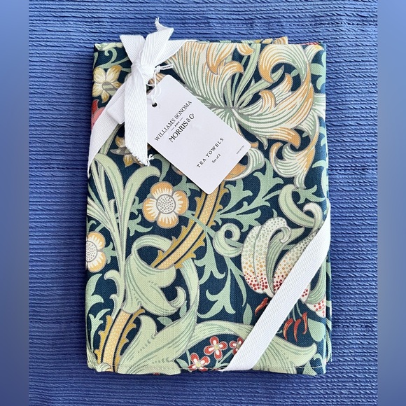 New Williams Sonoma & Morris & Co. Designs Set of 2 Cotton 30 x 20”Tea Towels - Picture 1 of 6